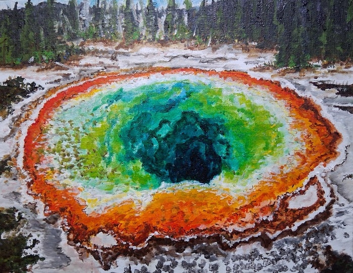 Morning Glory Pool, 2025, oil on canvas, 20 x 24 in. / 50.8 x 60.96 cm.