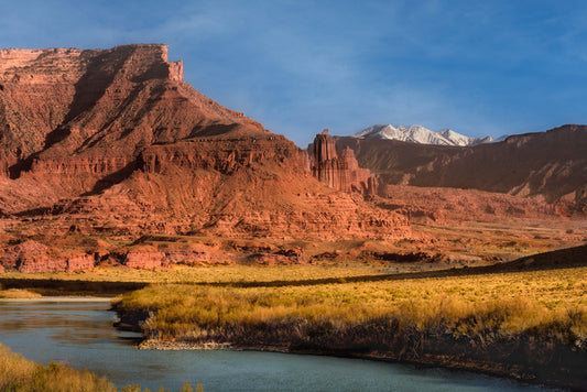 Colorado River, Fisher Towers and La Sal Mountains, 2025, archival print, 16 x 24 in. / 40.64 x 60.96 cm.