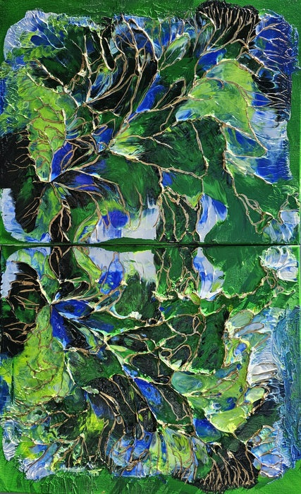 Emergence, 2025, textured acrylic, 40 x 16 in. / 101.6 x 40.64 cm.