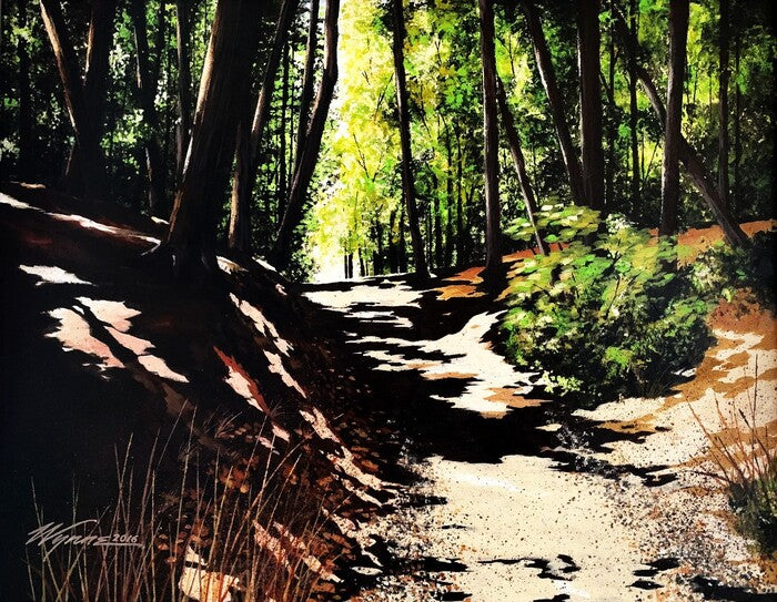 Walden Woods 2, 2016, acrylic on canvas, 22 x 28 in. / 55.88 x 71.12 cm.