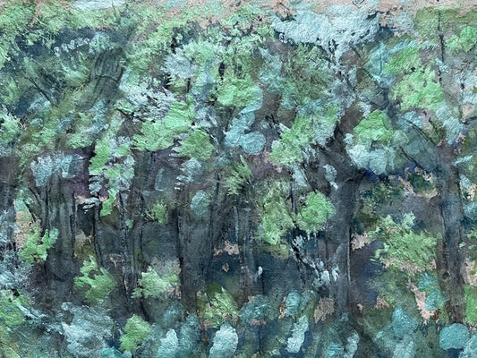 Textured Breath of the Florida Wetlands, 2025, ink on rice paper, 10 x 10 in. / 25.4 x 25.4 cm.