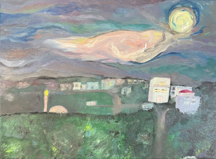 El-Laila, 2025, oil on canvas, 16 x 14 in. / 40.64 x 35.56 cm.