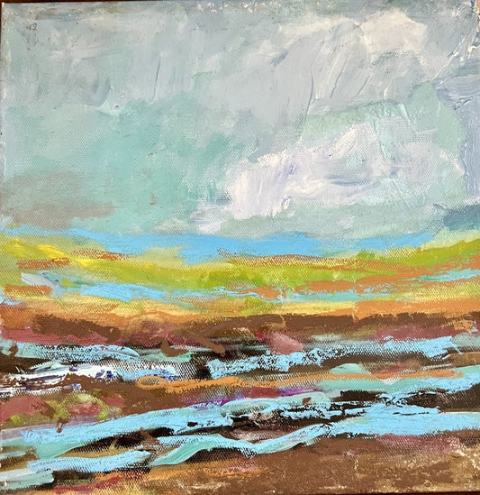 Blue Tide, 2025, oil on canvas, 11 x 11 in. / 27.94 x 27.94 cm.