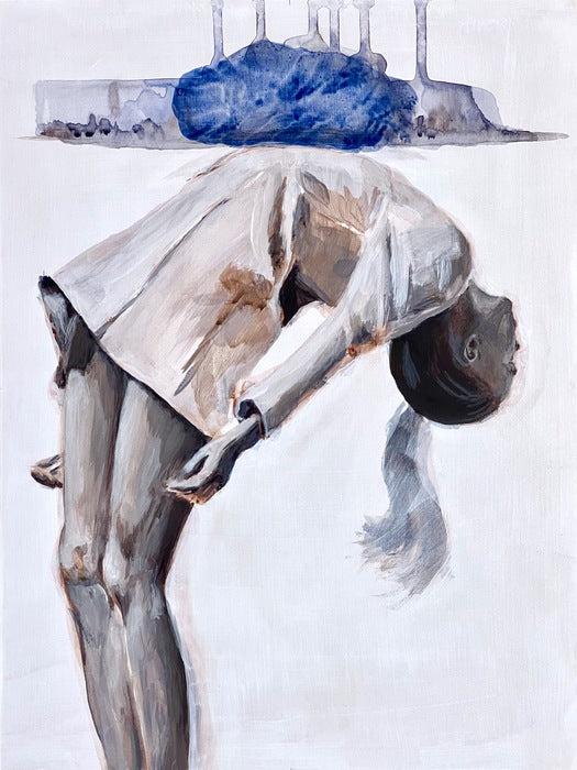 Unbalanced/Atmospheric River, 2023, acrylic on cradled birch panel, 12 x 9 in. / 30.48 x 22.86 cm.