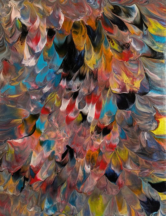 Dance of the Veils, 2025, acrylic on canvas, 10 x 8 in. / 25.4 x 20.32 cm.