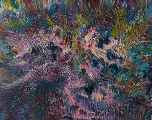 Purple Haze, 2025, acrylic on haze, 20 x 16 in. / 50.8 x 40.64 cm.