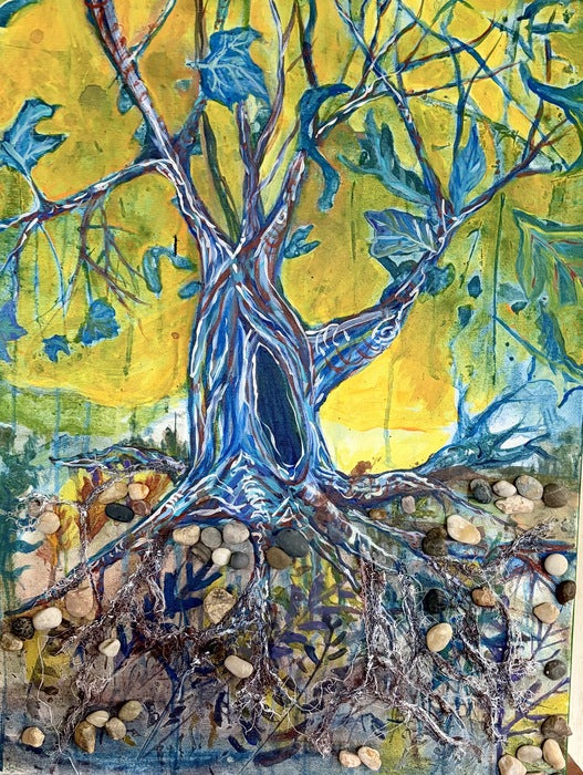 She Calls To The Ladies Who Wait, 2025, acrylic, 24 x 18 in. / 60.96 x 45.72 cm.