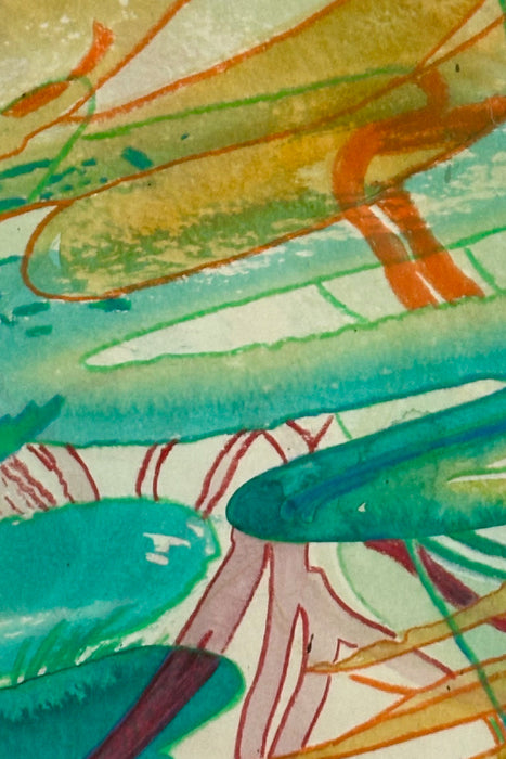 Between the Voids, 2023, india ink and colored pencil on paper, 12 x 9 in. / 30.48 x 22.86 cm.