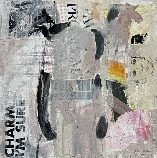 Transparent, 2025, mixed media, 12 x 12 in. / 30.48 x 30.48 cm.