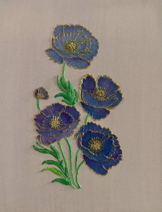 Golden Petals, 2025, mixed media, 16 x 20 in. / 40.64 x 50.8 cm.