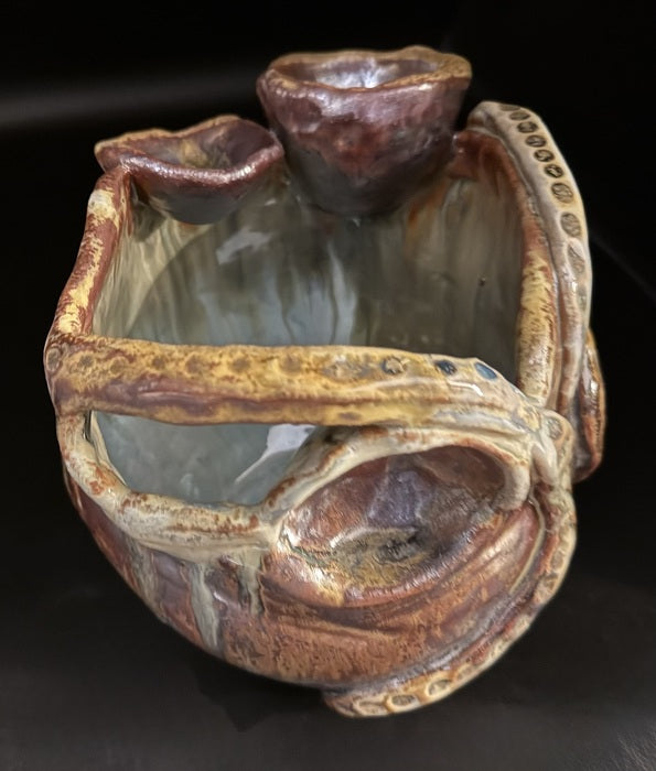 Caves of Sacromonte, 2025, wood fired stoneware, 8 x 8 x 8 in. / 20.32 x 20.32 x 20.32 cm.