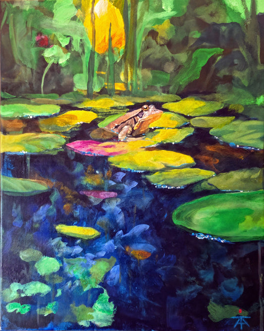 Frog, 2025, watercolors, 36 x 24 in. / 91.44 x 60.96 cm.