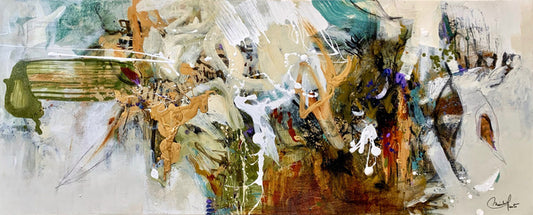 Resistance, 2025, mixed media, 24 x 60 in. / 60.96 x 152.4 cm.