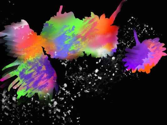 Early Snow on Flowers, 2024, digital collage, 12 x 16 in. / 30.48 x 40.64 cm.