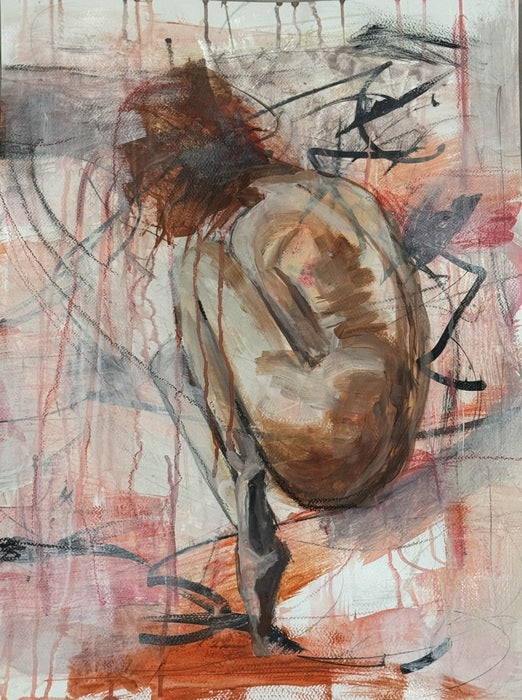 Falling Out of Grief, 2025, mixed media, 24 x 18 in. / 60.96 x 45.72 cm.