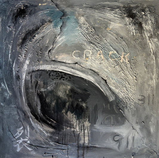 Crack, 2025, mixed media, 24 x 24 in. / 60.96 x 60.96 cm.