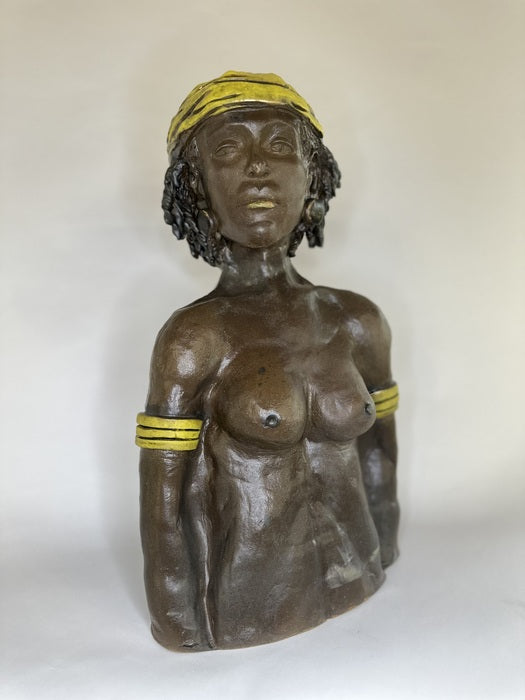 Worth, 2025, hand built stoneware, 21 x 12 x 12 in. / 53.34 x 30.48 x 30.48 cm.