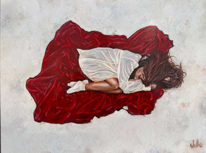 Pause, 2025, oil on panel, 12 x 18 in. / 30.48 x 45.72 cm.