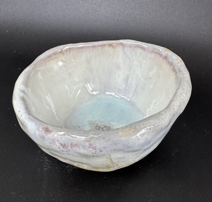 Frostlight, 2025, woodfired porcelain, 3 x 4 x 4 in. / 7.62 x 10.16 x 10.16 cm.