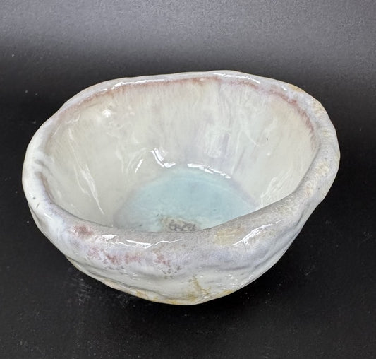 Frostlight, 2025, woodfired porcelain, 3 x 4 x 4 in. / 7.62 x 10.16 x 10.16 cm.