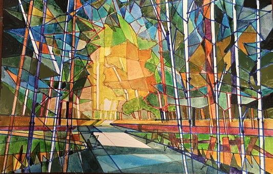 DAWNS EARLY LIGHT, 2025, watercolor, 12 x 18 in. / 30.48 x 45.72 cm.