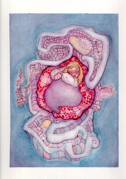 Grief 3, 2025, watercolor and ink, 12 x 9 in. / 30.48 x 22.86 cm.