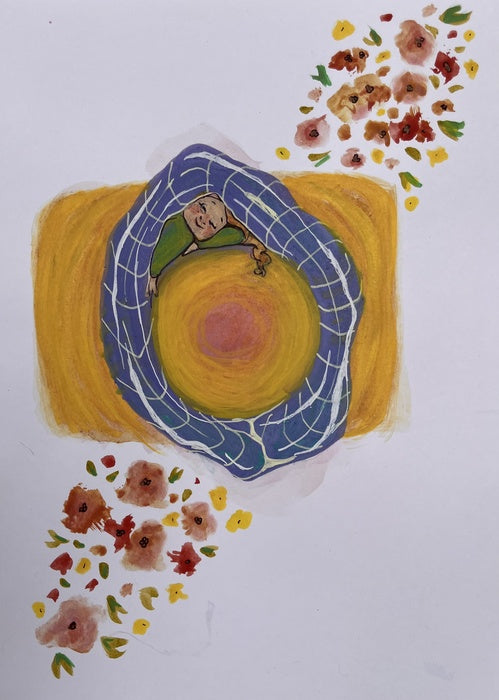 Grief 5, 2025, ink and watercolor, 12 x 9 in. / 30.48 x 22.86 cm.