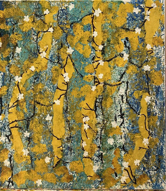 Vines That Bind, 2024, mixed media, 18 x 18 in. / 45.72 x 45.72 cm.