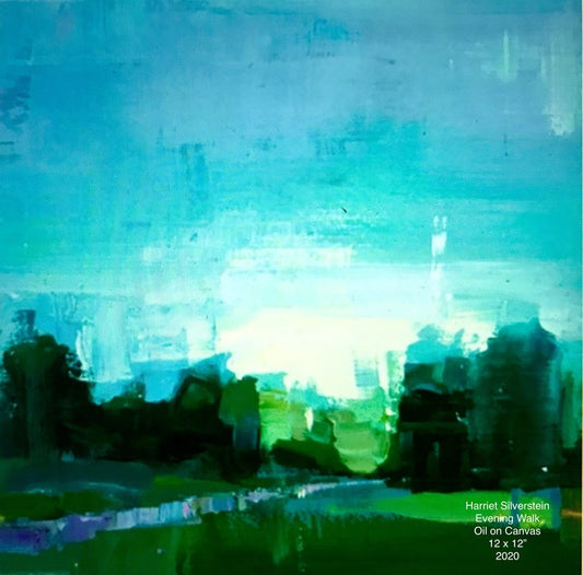 Evening Walk, 2020, oil on canvas, 12 x 12 in. / 30.48 x 30.48 cm.