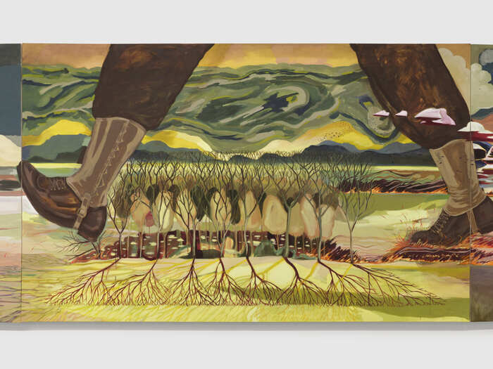 Traditional American Solutions, 2025, oil on canvas, 75 x 46 in. / 190.5 x 116.84 cm.