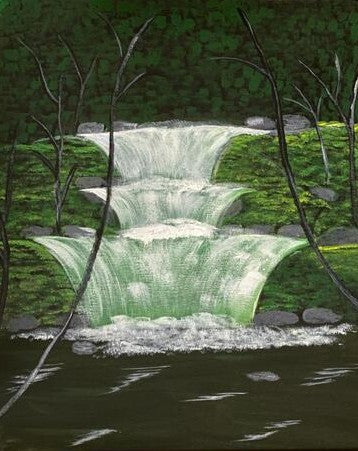 Whispers of Waterfall, 2025, acrylic on canvas, 11 x 14 in. / 27.94 x 35.56 cm.