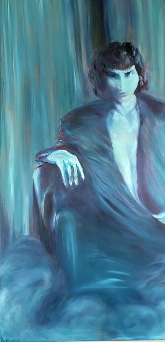 Neon, 2025, oil on canvas, 120 x 70 cm. / 47.2 x 27.5 in.