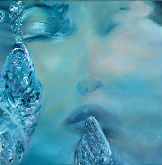 Inner Neon, 2025, oil on canvas, 40 x 40 cm. / 15.7 x 15.7 in.