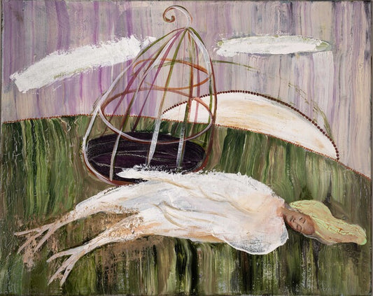 Siren Sleeping, 2023, acrylic on canvas, 18 x 24 in. / 45.72 x 60.96 cm.