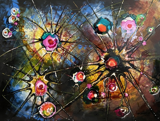 NEURONAS, [Spanish for: Neurons], 2019, mixed media, 48 x 36 in. / 121.92 x 91.44 cm.