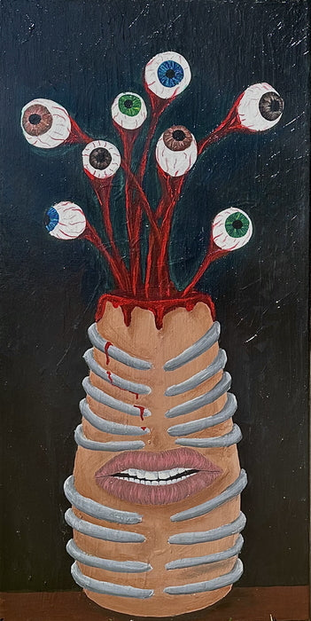 Blooming Flesh, 2025, acrylic, 20 x 10 in. / 50.8 x 25.4 cm.