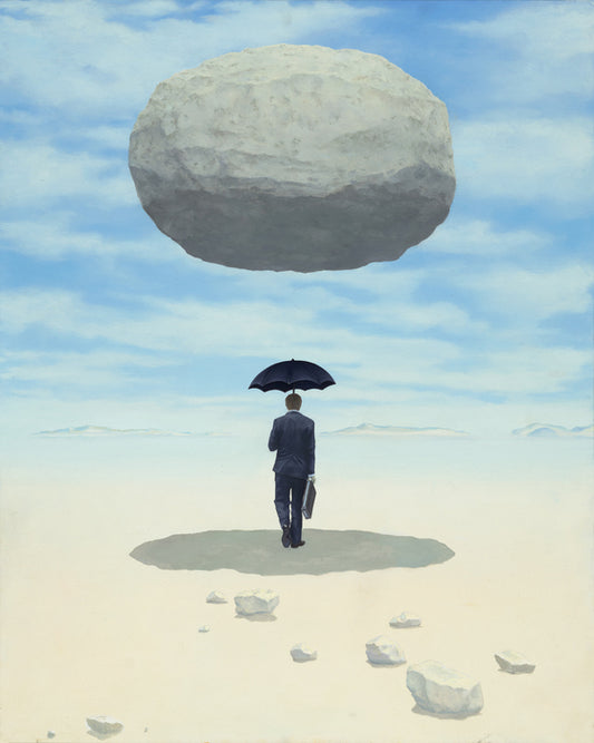 Man in the Shade, 2025, oil and panel, 24 x 28 in. / 60.96 x 71.12 cm.