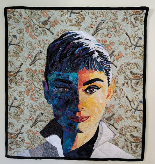 Audrey, 2024, textile art, 27 x 29 in. / 68.58 x 73.66 cm.
