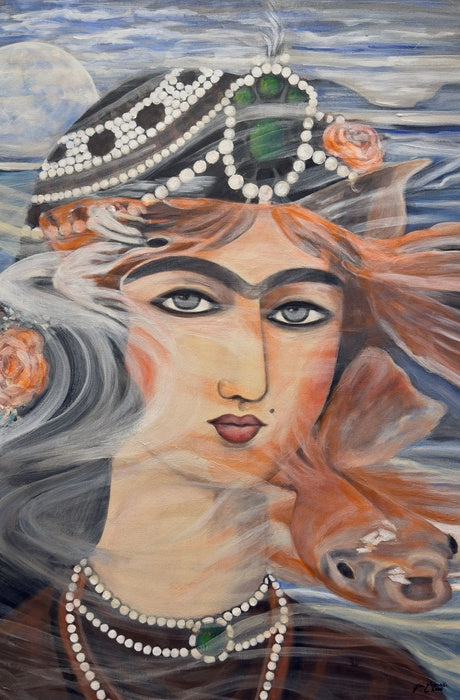 Moonlit Visions, 2025, acrylic on canvas, 36 x 24 in. / 91.44 x 60.96 cm.