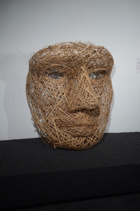 "Face of Columbia", 2025, bamboo, 5 x 4 x 2 ft. / 60 x 48 x 24 in.