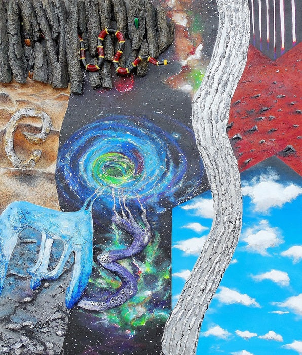 Nature and Textures, 2018, mixed media on canvas, 36 x 42 in. / 91.44 x 106.68 cm.