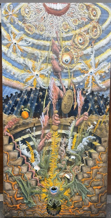 Shock and Awe (GTFO), 2025, mixed media, 90 x 45 in. / 228.6 x 114.3 cm.