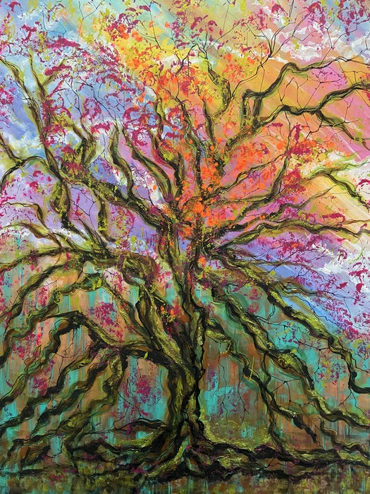 Así es la Vida, 2022, mixed media, 60 x 48 in. / 152.4 x 121.92 cm.