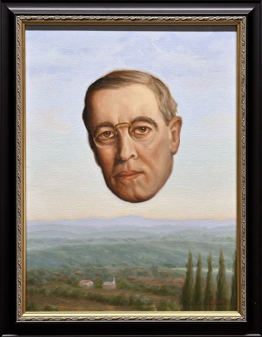 Woodrow Wilson: The War Is Over, 2024, oil on canvas, 16 x 12 in. / 40.64 x 30.48 cm.