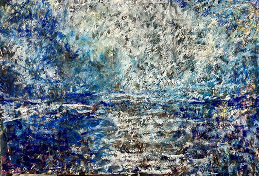 Luminous Blue 1, 2025, mixed media on canvas, 36 x 24 in. / 91.44 x 60.96 cm.