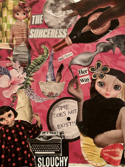 The Sorceress Doesn’t Exist, 2025, photomontage, 11 x 17 in. / 27.94 x 43.18 cm.