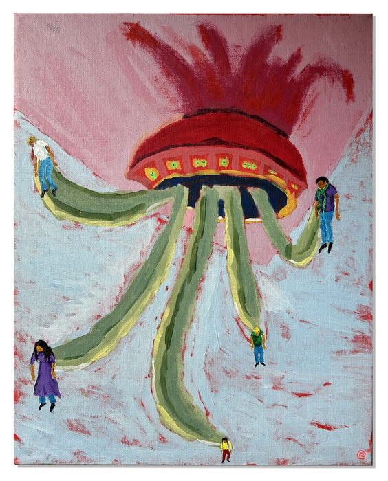 Repainting the Mothership, 2025, acrylic on canvas, 20 x 16 in. / 50.8 x 40.64 cm.