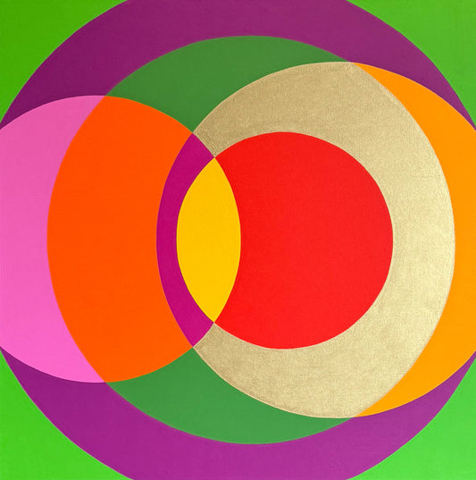 Blooming Opuntia, 2025, acrylic, 70 x 70 cm. / 27.5 x 27.5 in.