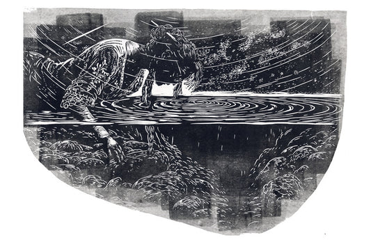 Ripple, 2026, relief print, 18 x 12 in. / 45.72 x 30.48 cm.