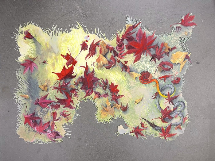 Oscillations, 2024, oil on plastic, 16 x 22 in. / 40.64 x 55.88 cm.